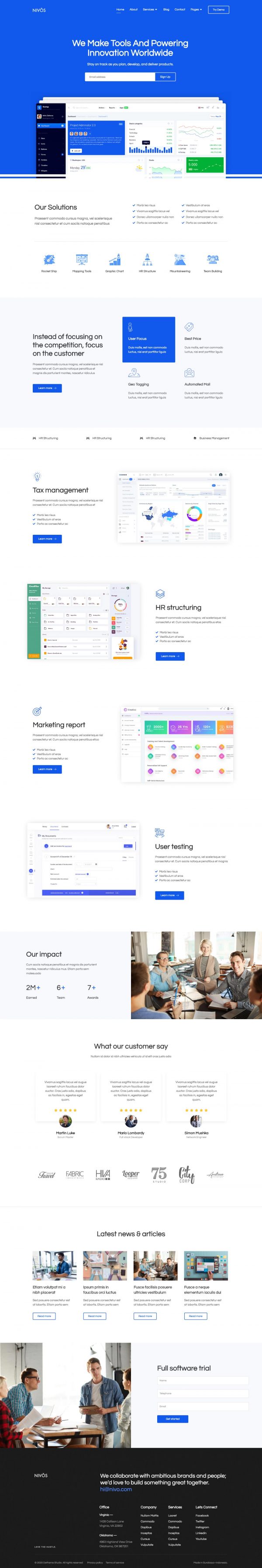 Homepage final design